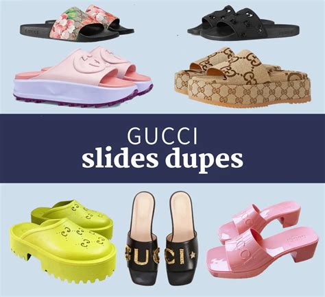 gucci rubber logo platform slide sandal dupe|gucci dupe sandals.